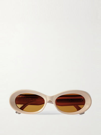 Gucci Eyewear Oval-frame embellished acetate sunglasses at Collagerie