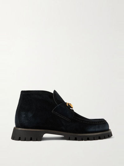 Gucci Sylke horsebit-detailed suede ankle boots at Collagerie