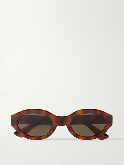 Gucci Eyewear Oval-frame tortoiseshell acetate sunglasses at Collagerie