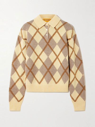 Guest In Residence Argyle wool-blend sweater at Collagerie