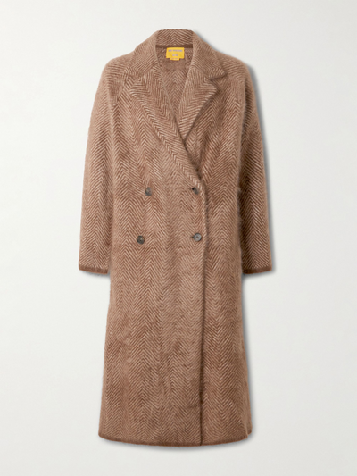 Guest In Residence Grizzly double-breasted herringbone brushed-cashmere coat at Collagerie