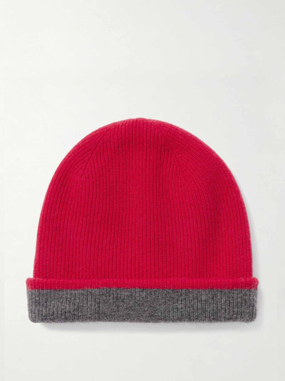 Guest in Residence The Inside Out! reversible two-tone ribbed cashmere beanie at Collagerie