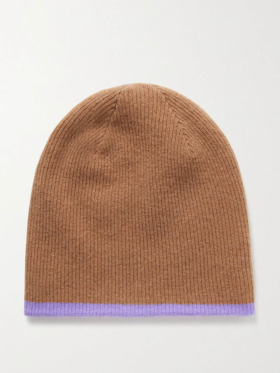 Guest in Residence Reversible two-tone ribbed cashmere beanie at Collagerie