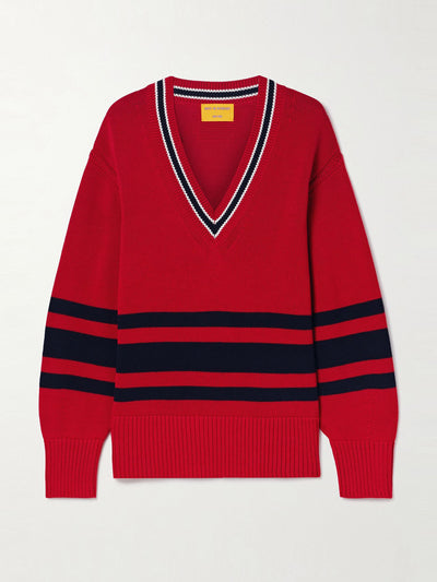 Guest In Residence Striped knitted cotton sweater at Collagerie