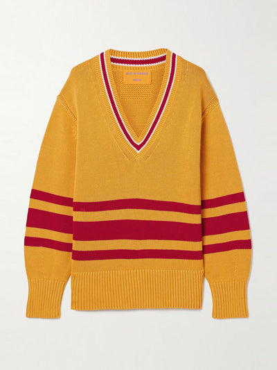 Guest In Residence Striped knitted cotton sweater at Collagerie