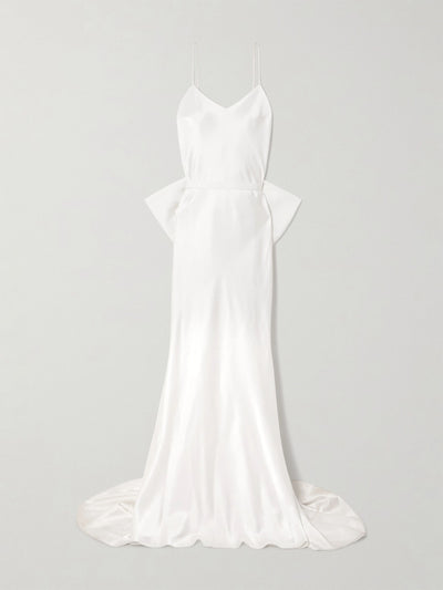 Halfpenny London India bow-detailed satin gown at Collagerie