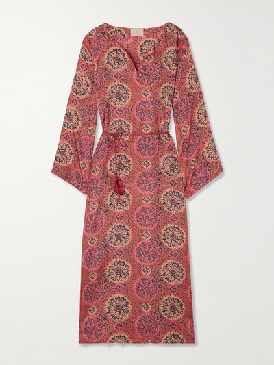 Hannah Artwear Silk-habotai kaftan style dress at Collagerie