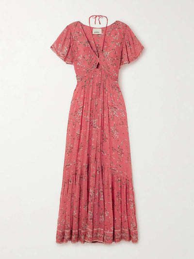 Isabel Marant Agathe tiered floral-print cotton and silk-blend crepon maxi dress at Collagerie