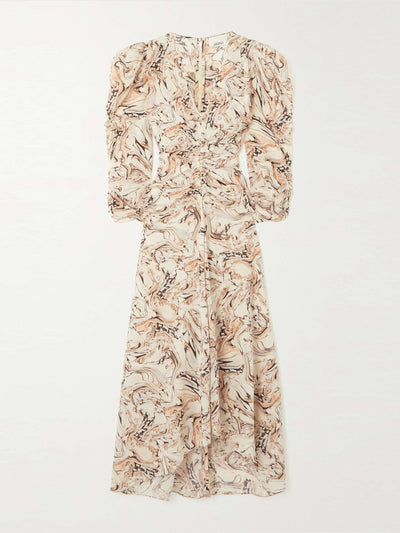 Isabel Marant Albini printed silk-crepe midi dress at Collagerie