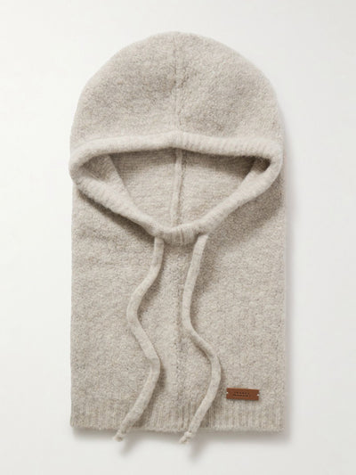 Isabel Marant Belkym leather-trimmed brushed-knit hood at Collagerie