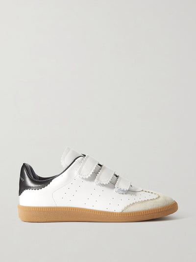 Isabel Marant Beth suede-trimmed leather sneakers at Collagerie