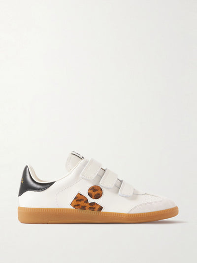 Isabel Marant Beth suede-trimmed leather sneakers at Collagerie