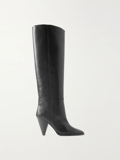 Isabel Marant Black leather knee boots at Collagerie