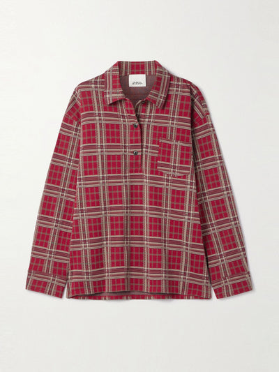 Isabel Marant Bruna oversized checked cotton shirt at Collagerie