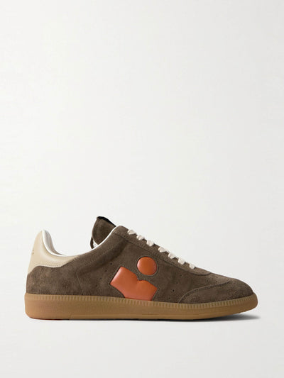 Isabel Marant Bryce leather-trimmed suede sneakers at Collagerie