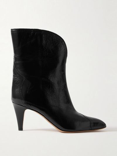 Isabel Marant Dytho glossed crinkled-leather cowboy boots at Collagerie