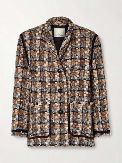 Isabel Marant Elanore wool-blend tweed coat at Collagerie