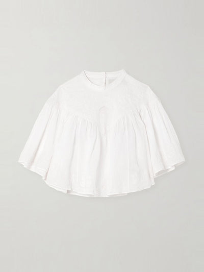 Isabel Marant Elodia embroidered ramie blouse at Collagerie