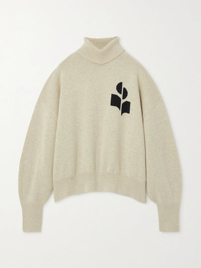 Marant Étoile Nash intarsia cotton and wool-blend turtleneck sweater at Collagerie