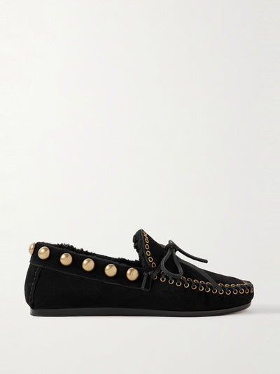 Isabel Marant Fitza embellished suede loafers at Collagerie