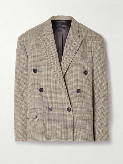 Isabel Marant Klero double-breasted checked wool blazer at Collagerie