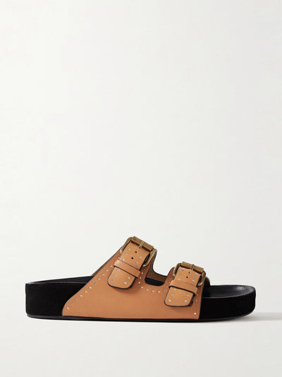 Isabel Marant Lennyo studded leather slides at Collagerie