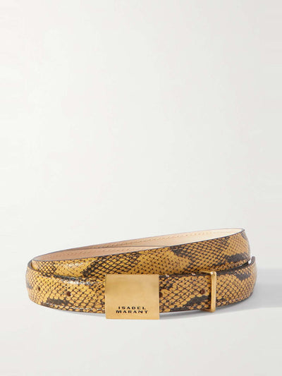 Isabel Marant Lowell snake-effect leather belt at Collagerie