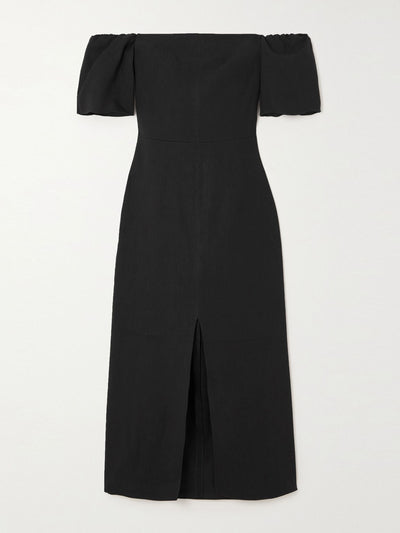 Isabel Marant Black off-the-shoulder midi dress at Collagerie