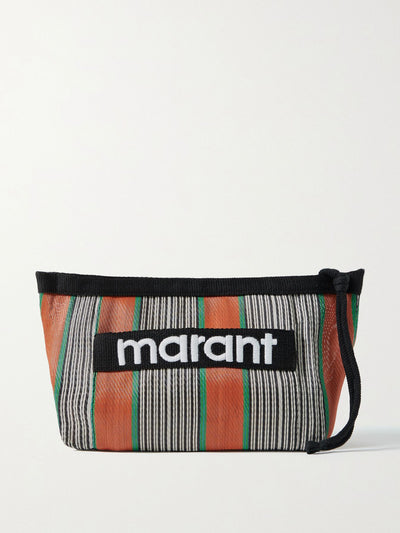 Isabel Marant Multicoloured striped nylon pouch at Collagerie