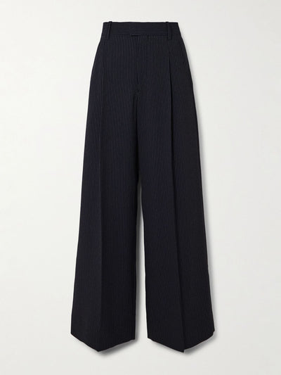 Isabel Marant Romina pleated pinstriped crepe wide-leg pants at Collagerie