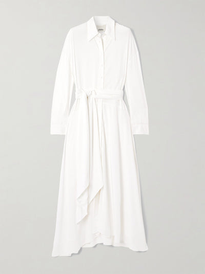 Isabel Marant Samantha belted asymmetric modal-blend midi shirt dress at Collagerie