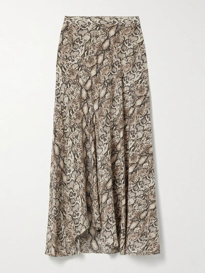 Isabel Marant Sakura asymmetric snake-print silk-blend skirt at Collagerie