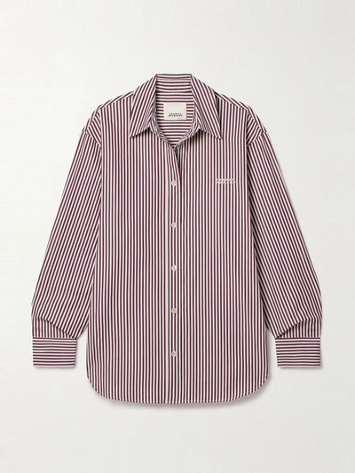 Isabel Marant Fabriza embroidered striped cotton-poplin shirt at Collagerie