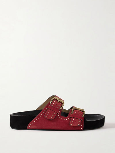 Isabel Marant Lennyo studded suede slides at Collagerie