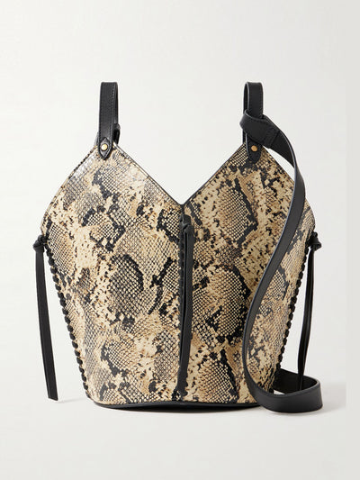 Isabel Marant Tampa mini snake-effect leather bucket bag at Collagerie
