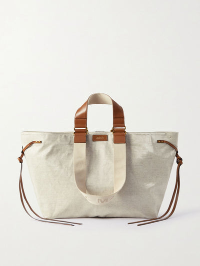 Isabel Marant Leather-trimmed coated-canvas weekend bag in Ecru at Collagerie