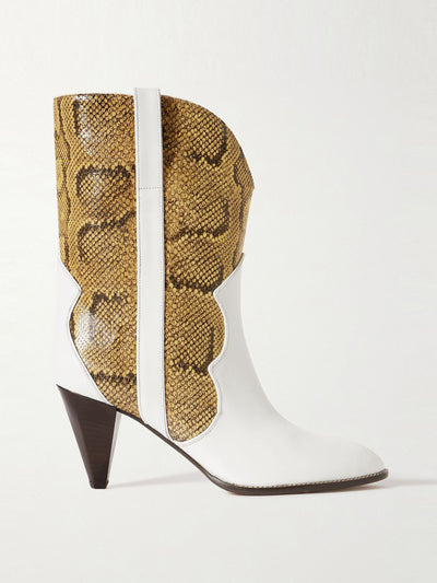 Isabel Marant Witney smooth and snake-effect leather ankle boots at Collagerie