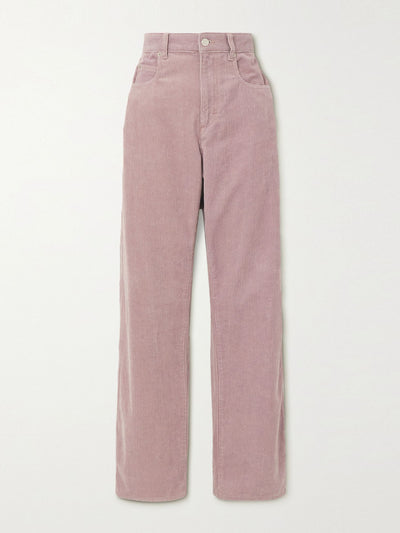 Isabel Marant Étoile Lilac cotton and linen-blend corduroy pants at Collagerie