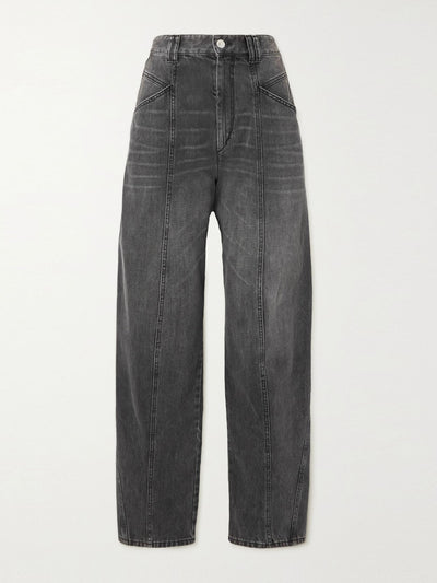 Isabel Marant Black high-rise tapered jeans at Collagerie