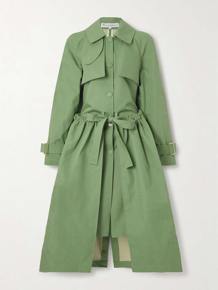 Layered cotton trench coat