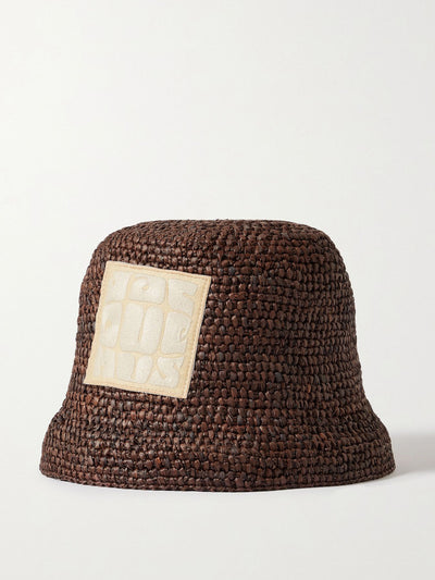 Jacquemus Embroidered raffia bucket hat at Collagerie