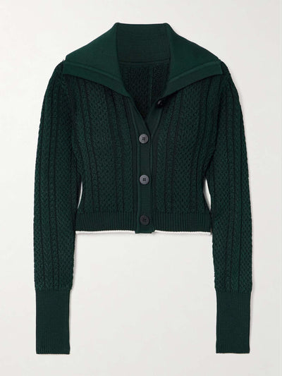 Jacquemus Bela cropped cable-knit cardigan at Collagerie