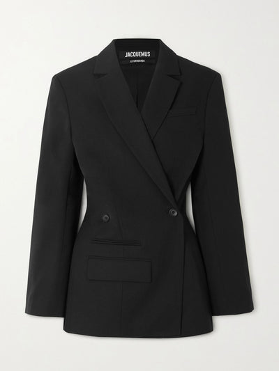 Jacquemus Black double-breasted wool blazer at Collagerie