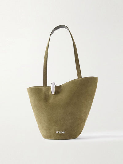 Jacquemus Le Bambola Moyen embellished suede bag at Collagerie