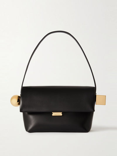 Jacquemus Le Rond Carre embellished leather shoulder bag at Collagerie