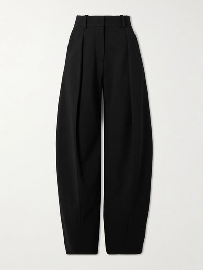 Jacquemus Paseo pleated textured-crepe tapered pants at Collagerie