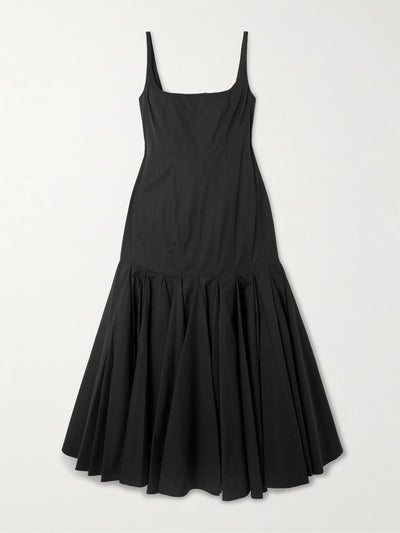 Jacquemus Agave pleated paneled cotton-poplin midi dress at Collagerie