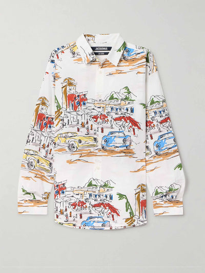 Jacquemus Simon printed cotton-poplin shirt at Collagerie