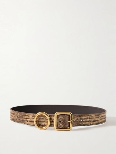 Jacquemus Regalo embellished lizard-effect leather belt at Collagerie