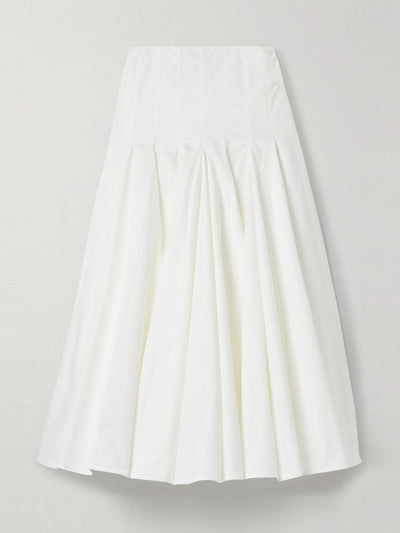 Jacquemus Triana pleated cotton-poplin midi skirt at Collagerie